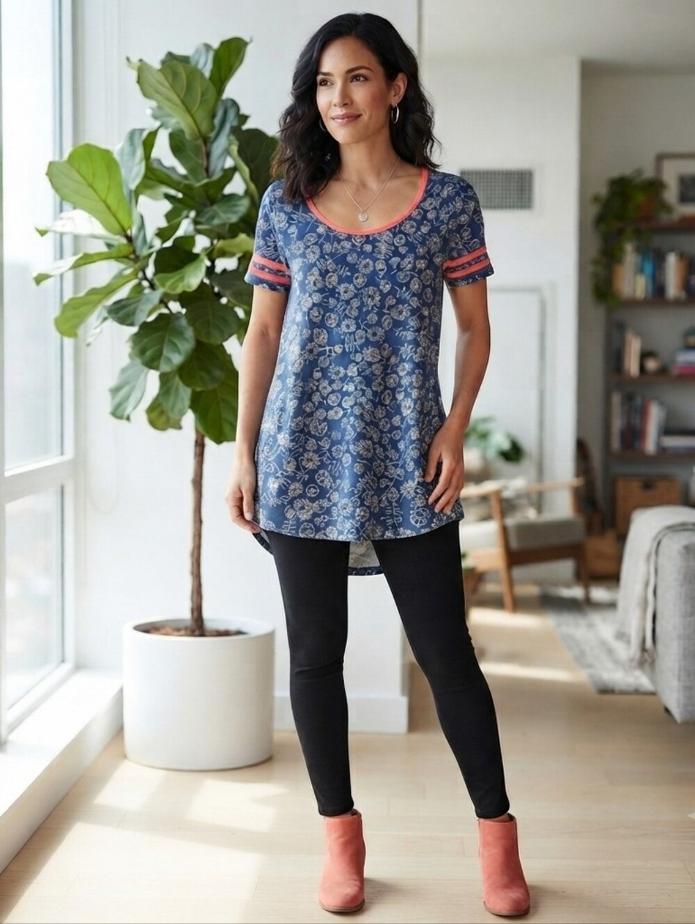 LuLaRoe XS Blue Floral Top